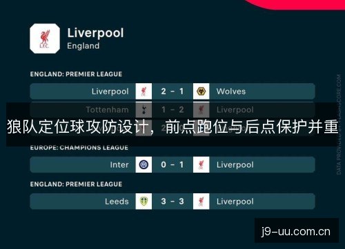 狼队定位球攻防设计，前点跑位与后点保护并重